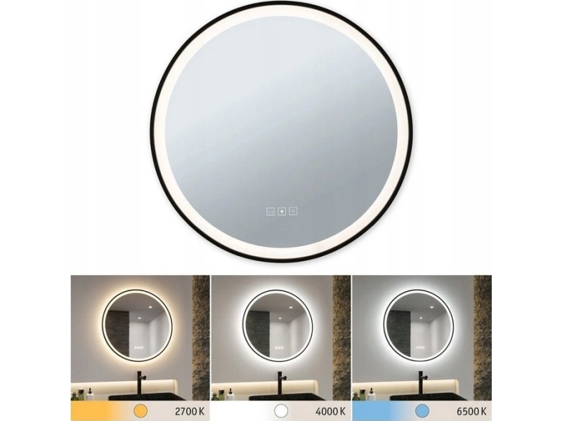 Paulmann Spegelbelyst Taklampa Mirra Led Ip44 Vit Switch 750lm 230v 11 5w Dimbar Svart/spegel