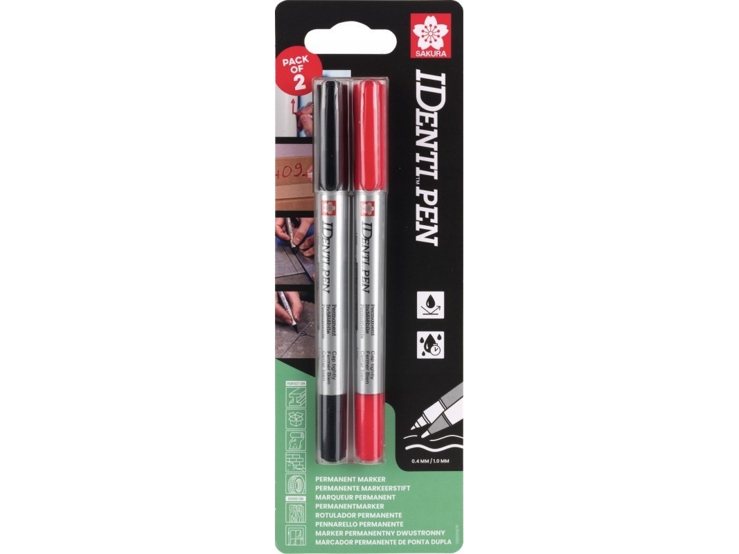 Sakura Identi-Pen Marker Schwarz + Rot, Sakura