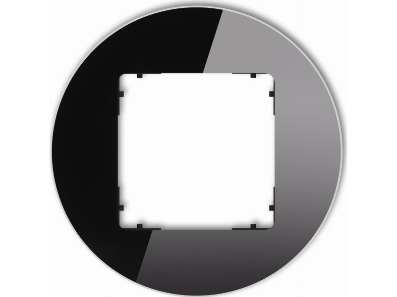 Karlik Icon Einzelrahmen Rund, Schwarzes Mattes Glas, 12-12-Irso-1