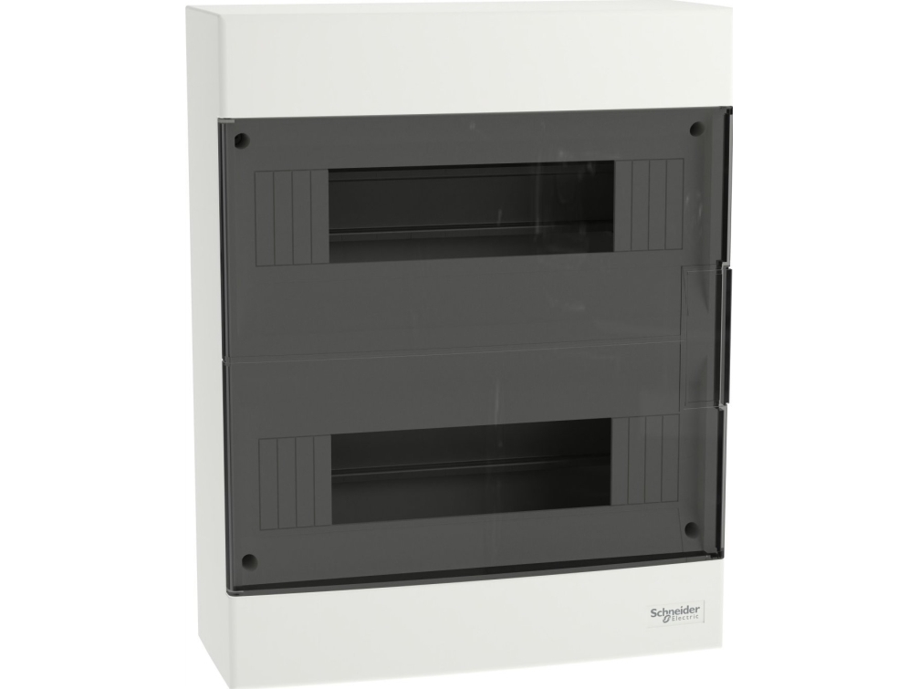 Schneidere Unterverteilungsgehäuse Schneider 2X12 Ip40 Ik07 Easy9 Eu Ez9eu-2-12-Nt-T, Weiße Tür, Transparent