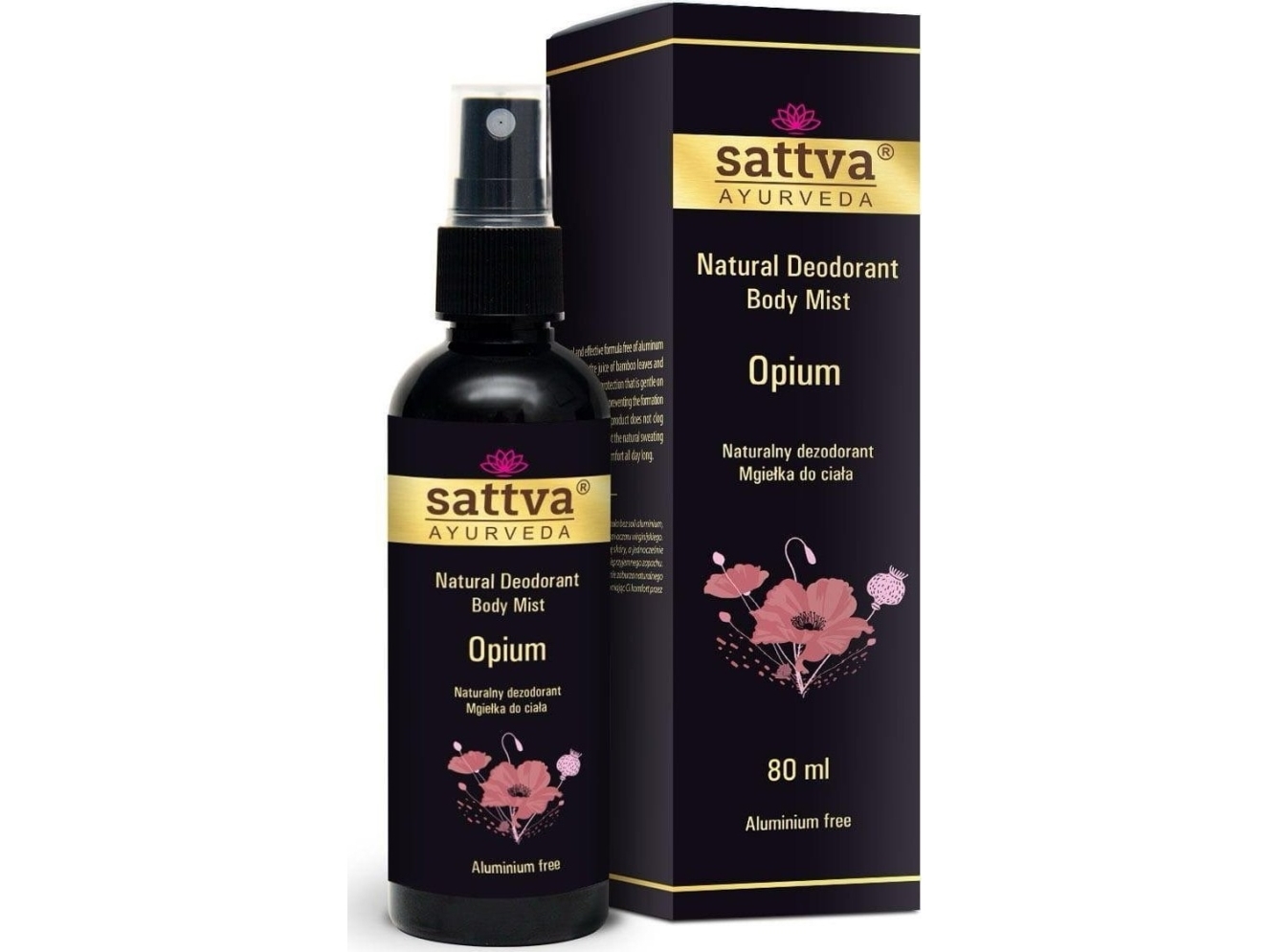 Sattva_Natural Deodorant Body Mist Natural Deodorant In Opium Almond 80Ml