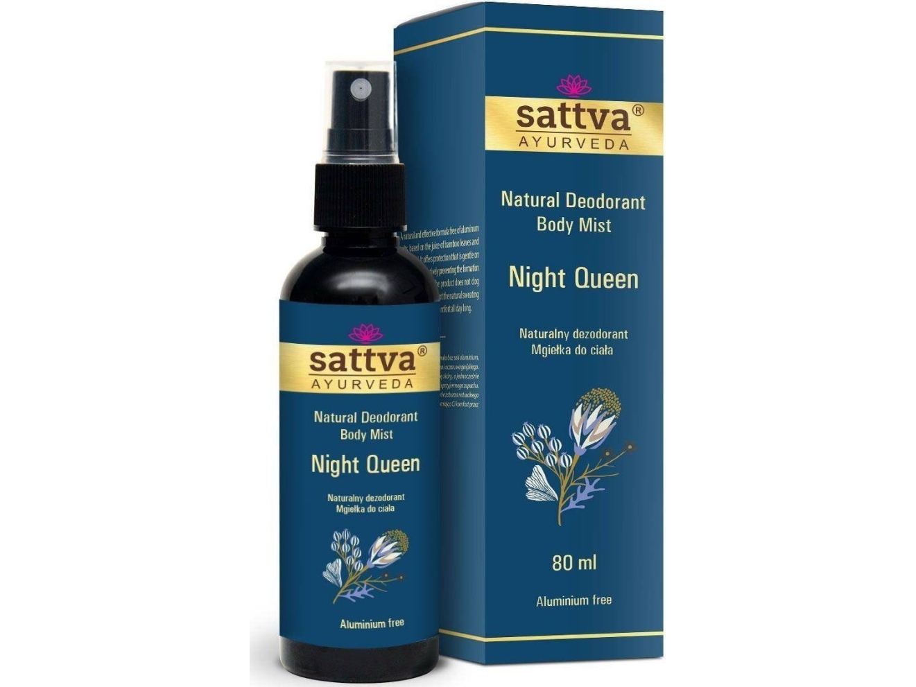 Sattva_Natural Deodorant Body Mist Natural Deodorant In Night Queen 80Ml