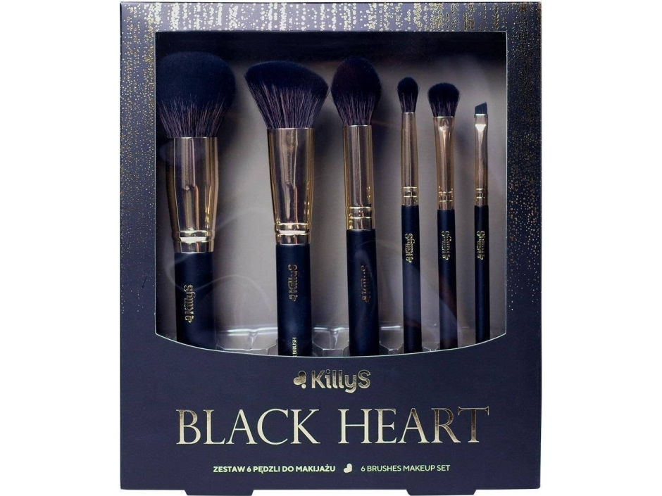 Killys_Set Black Heart Make-Up Børster 6 Stk.