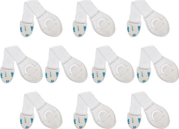 Iso Trade Security - låseanordning til skabe 10 stk. hvid