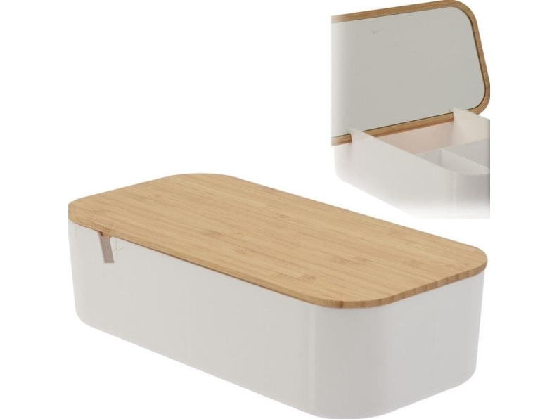 Kosmetikspejl Bathroom Solutions KOSMETISK spejl med opbevaringsboks til kosmetik og smykker, badeværelsesorganizer