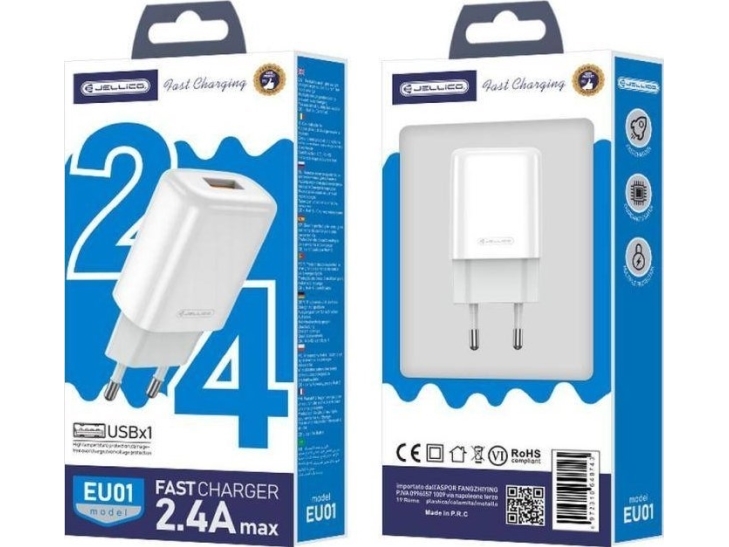 Netzladegerät Jellico Jellico Eu01 2.4A Usb Weiß