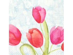 Servetter Duni 33 x 33 cm 3-lagers Painted Tulips, 10 pk x 50 st/fp