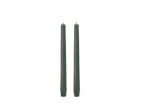 Led Kerze Uyuni Ø2.3Xh25.2Cm Ohne Fernbedienung Olivgrün,6 Pk X 2 Pcs/Crt