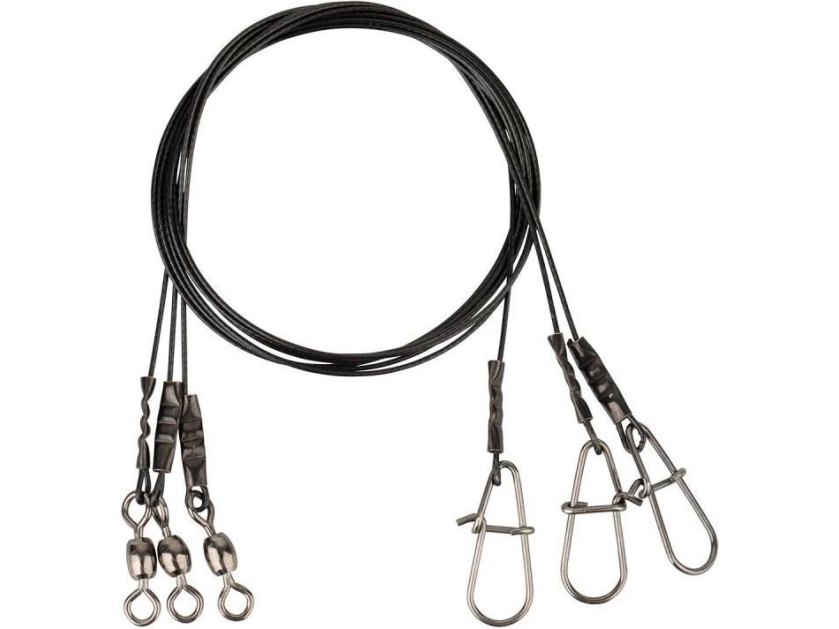 Savage Gear Black7 Trace 20 cm 0,35 mm 7 kg swivel/needle snap 3 stk (54862)