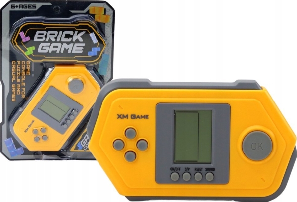 Leantoys Gra Elektronisches Tetris-Brick-Game, Konsole, Grau/Gelb