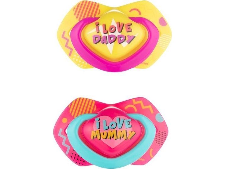 CANPOL BABIES silicone symmetrical soothers NEON LOVE, 6-18m, 2 pcs, 22/653_pin