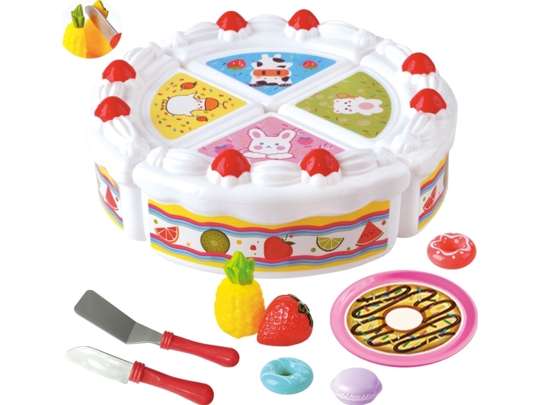 Medinis gimtadienio torto ir vaisių rinkinys WOOPIE