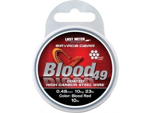 Savage Gear Blood49 0.48mm 11kg 24lbCoated Red 10m (54898) | Utomhus - Fiskeredskap - Fiskelinor | GameStuff