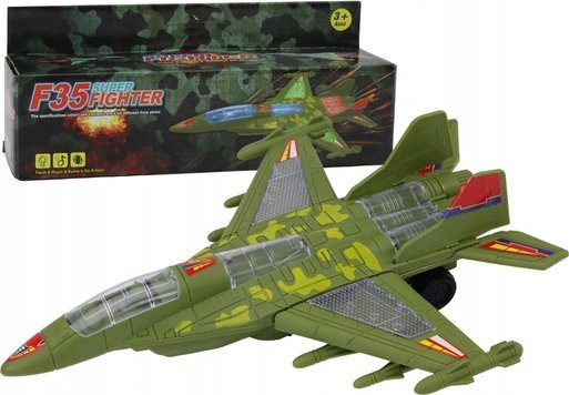 Lean Toys Žaislinis F35 karo lėktuvas su šviesomis ir garsais