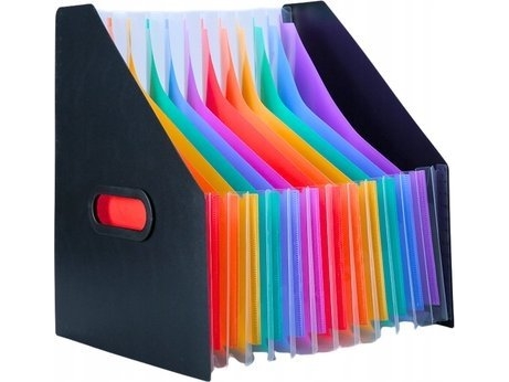 LeanToys Vertikal dokumenthanterare Mapp Färgade flikar Fickor Svart A4 | Arkivering - Elastikmappar & Chartekker - Övriga | GameStuff
