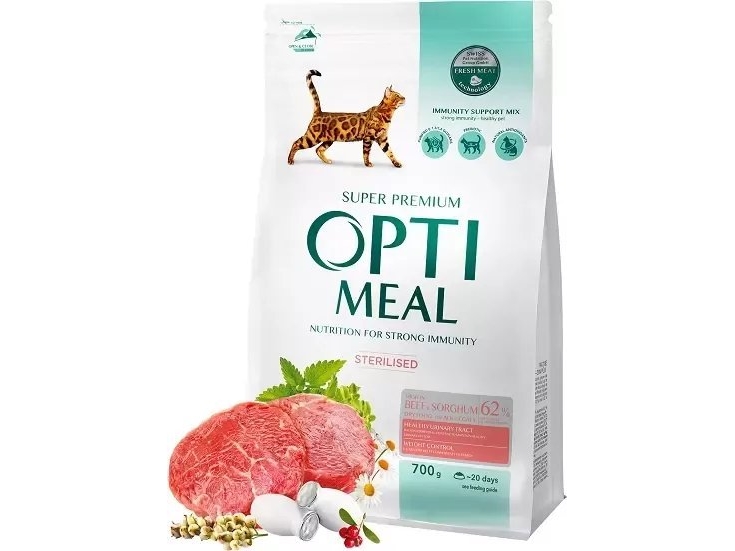 Optimeal Karma Für Sterilisierte Katzen Rind 700 G