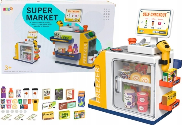 Leantoys Supermarked Cash Register Scanner Lys Og Lyde