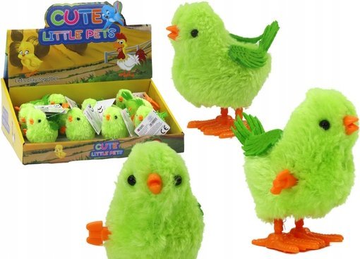 LeanToys Hoppende kylling Legetøjsfigur til at skrue på Grøn