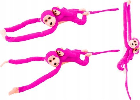 Leantoys Bamse/Pudeklods, Malpka, Mørk Rosa, 90 Cm