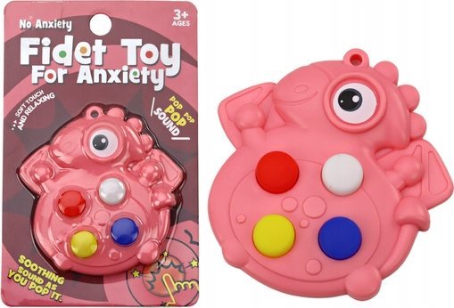 Leantoys Pop It Dinosaurier Anti-Stress-Sensorik Rosa Tasche Dinosaurier