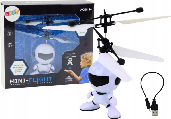 LeanToys astronaut i flyvende skål styret dron helikopter hvid