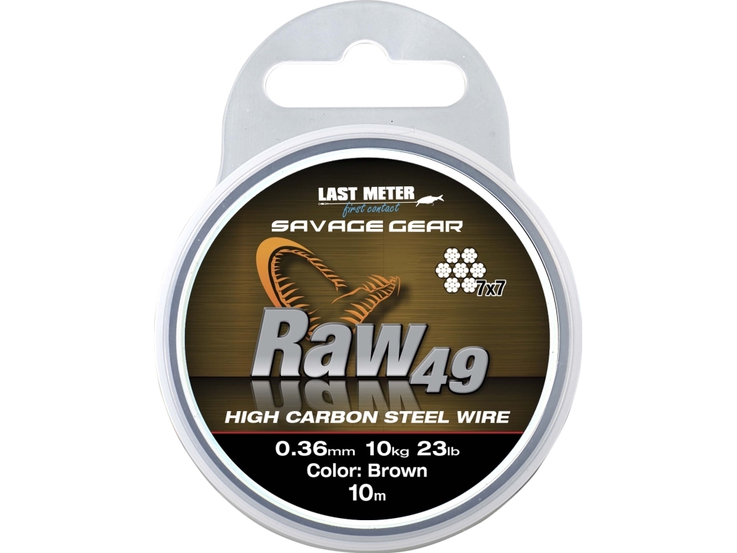 Savage Gear Raw49 0.54mm 23kg 50lb Uncoated Brown 10m (54894) | Utomhus - Fiskeredskap - Fiskelinor | GameStuff