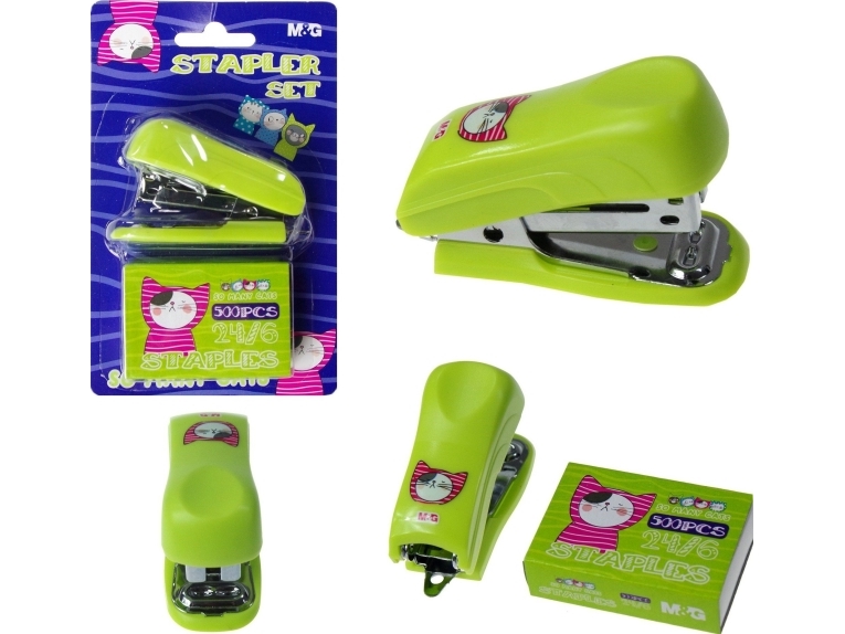 M&amp G Mini So Many Cats hæftemaskine + 24/6 hæfteklammer MG