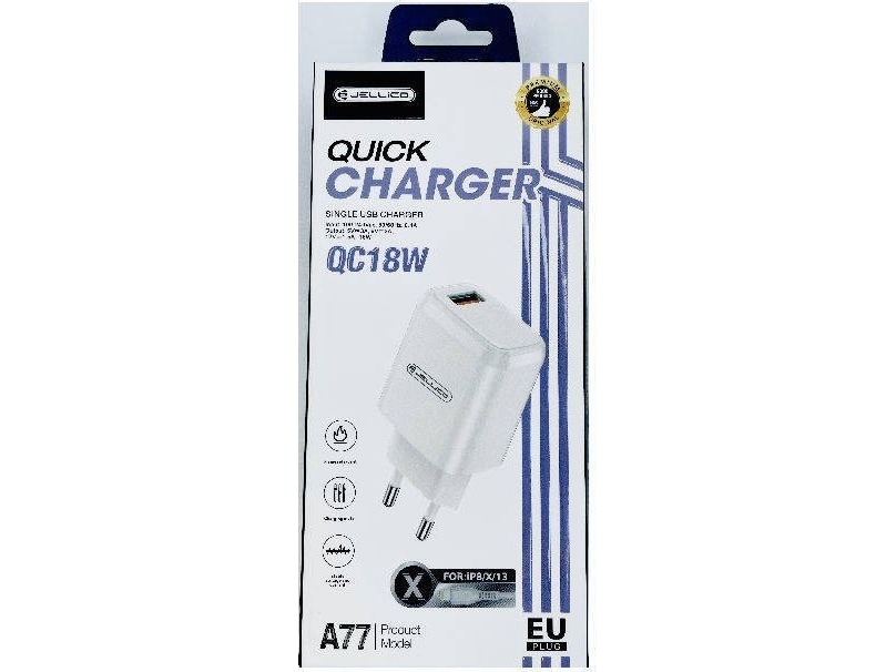 Jellico A77 18W Netzladegerät Usb 3.0 + Lightning-Kabelset, Weiß