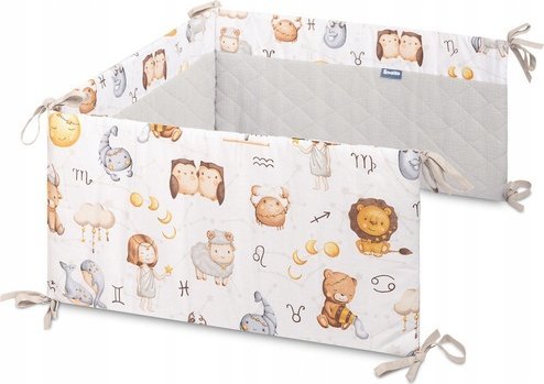 Sensillo barnesengsbeskytter mousseline ZODIAK grå