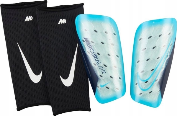 Nike Mercurial Lite L Blue Football Shin Guards | Utomhusleksaker - Spela i trädgården - Fotbollsmål | GameStuff