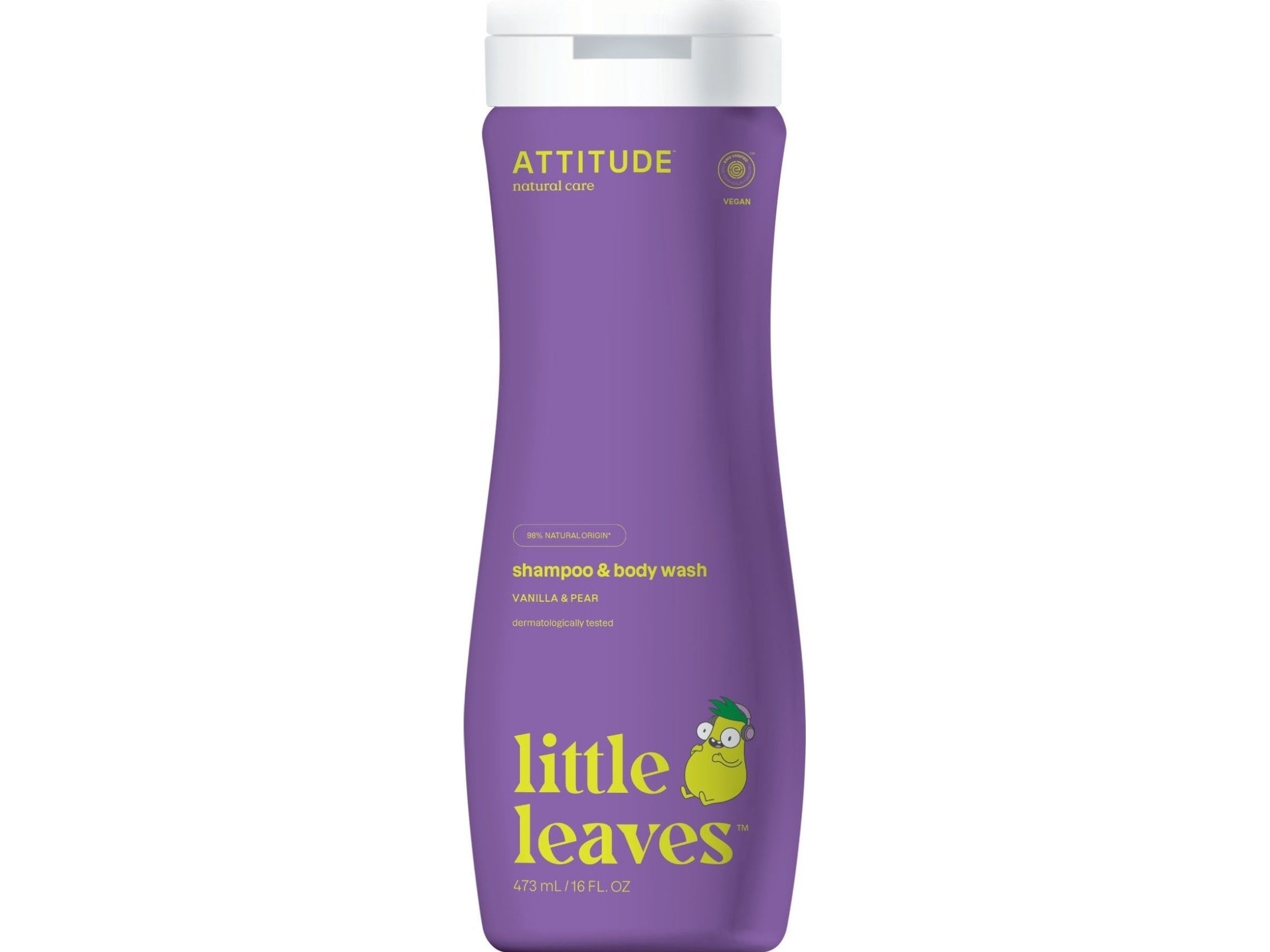 Attitude Attitude, Little Leaves, 2-i-1 Wash and Shampoo, Pear Nectar and Vanilla, 473 ml