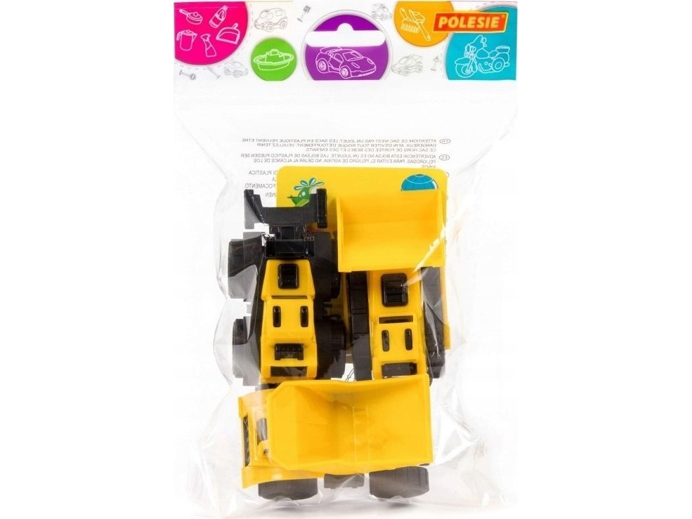 Polesie Mini Tipvogn + Mini Skubber (Kædetraktor) + Minilæsser Truck I Pose