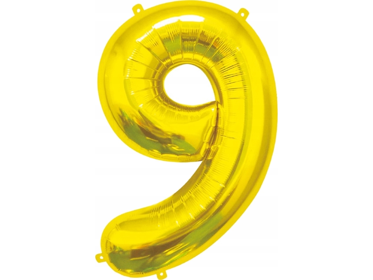 GloDan folieballon B&C ciffer 9 guld 85 cm BC-HZL9