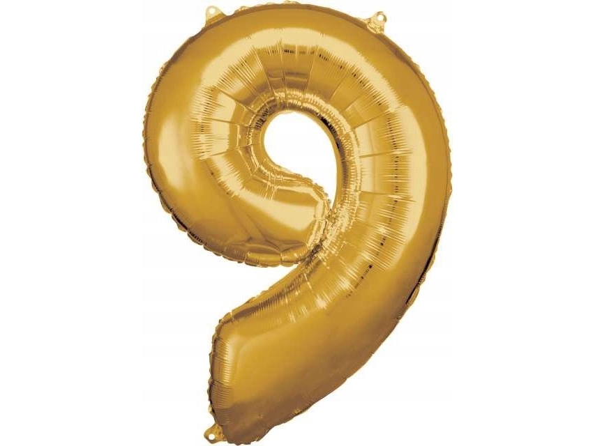 Amscan Folienballon Groß Nummer 9 Gold 60X86cm Verpackt 9906274