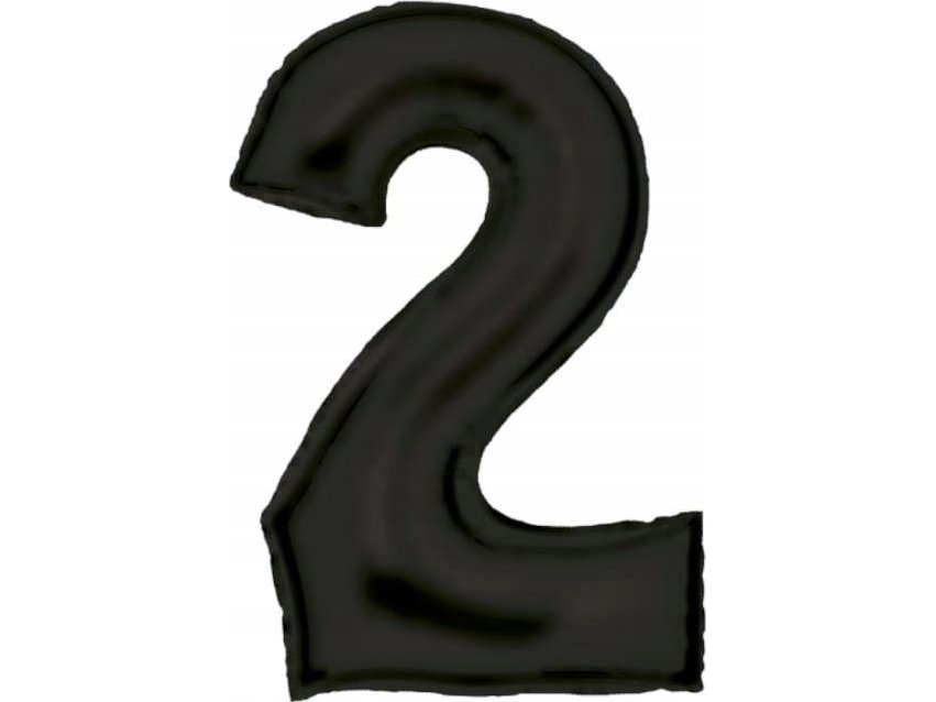 AMSCAN Folieballon nummer 2 satin sort 86cm N34 pakket 9917304