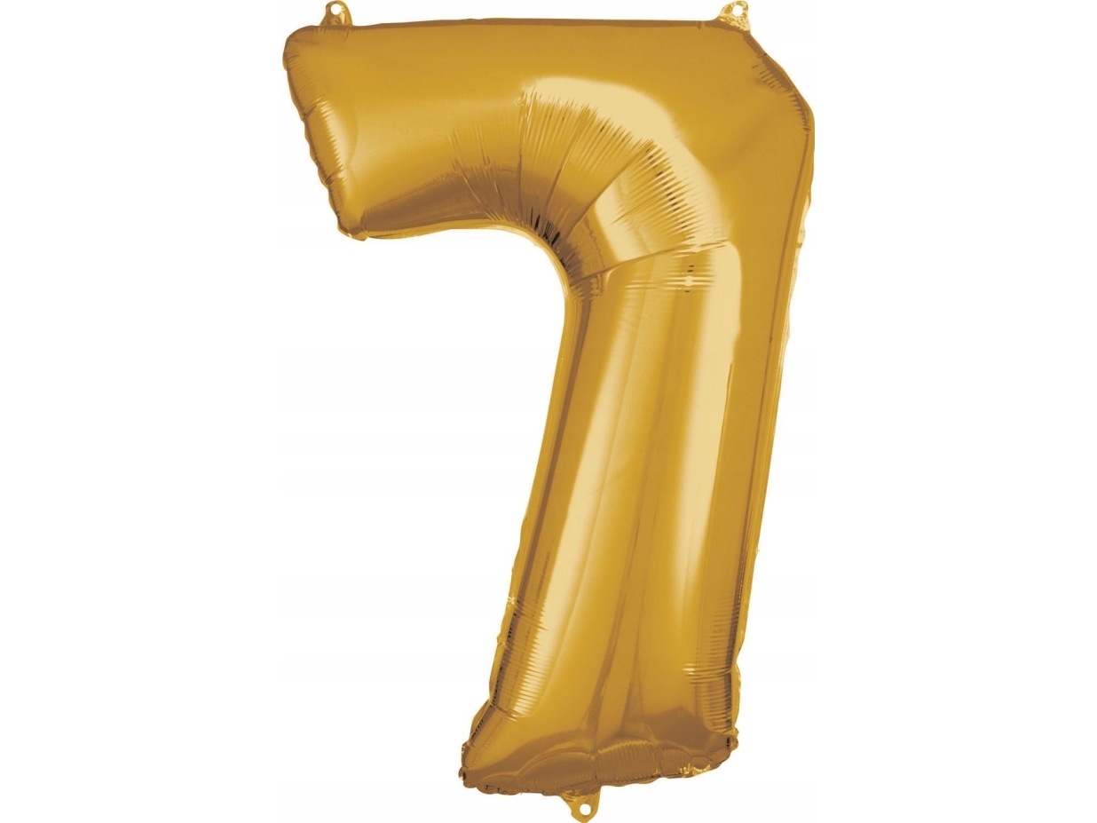 Amscan Folienballon Groß Nummer 7 Gold 60X86cm Verpackt 9906272