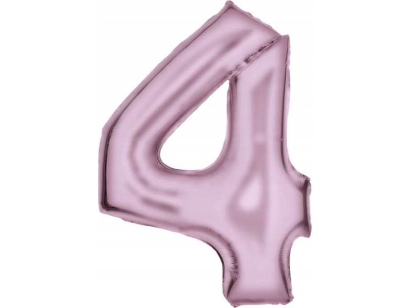 AMSCAN Folieballong nummer 4 satin pastellrosa 86cm packad 9917326 | Trädgården - Pools & Vatten spel - Poolleksaker | GameStuff