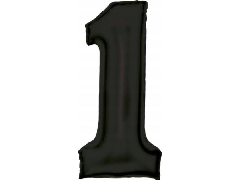 AMSCAN Folieballon nummer 1 satin sort 86cm N34 pakket 9917303