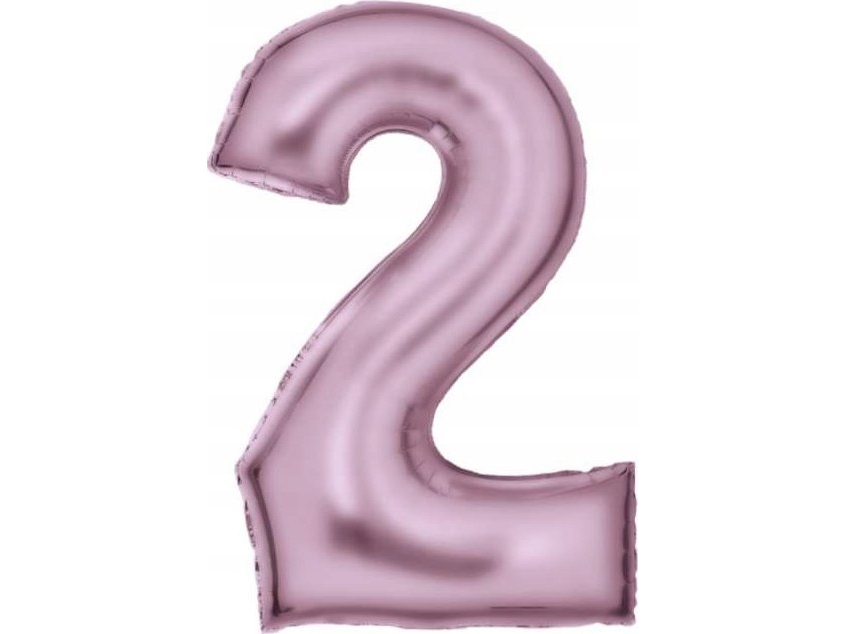 Amscan Folienballon Nummer 2 Satiniert Pastell Rosa 86Cm Verpackt 9917324