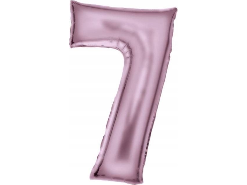 Foliebollong nummer 7 satin pastellrosa 86 cm packad 9917329 | Skola & Hobby - Festdekorera - Ballonger | GameStuff