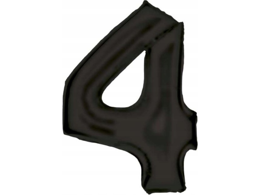 AMSCAN Folieballon nummer 4 satin sort 86cm N34 pakket 9917306