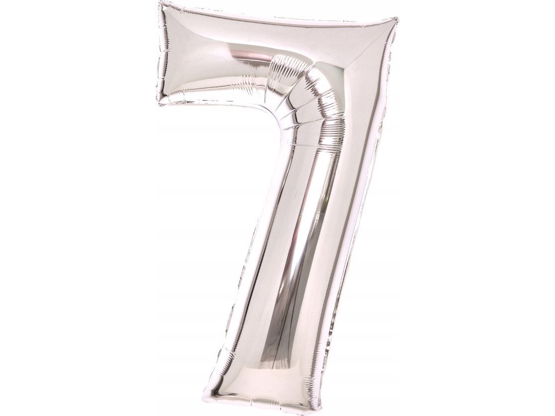 Amscan Folienballon Nummer 7 Silber 45X66cm 9913232