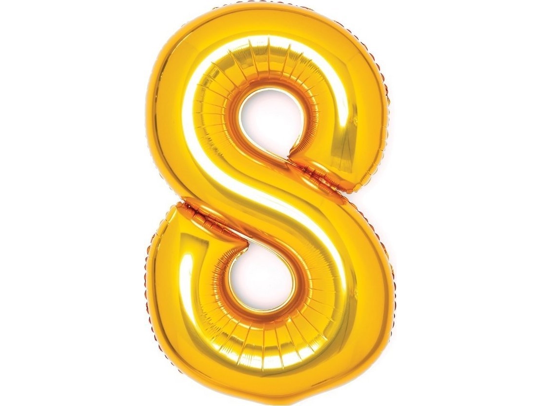 AMSCAN Folieballon nummer 8 guld 49x66cm 9913213