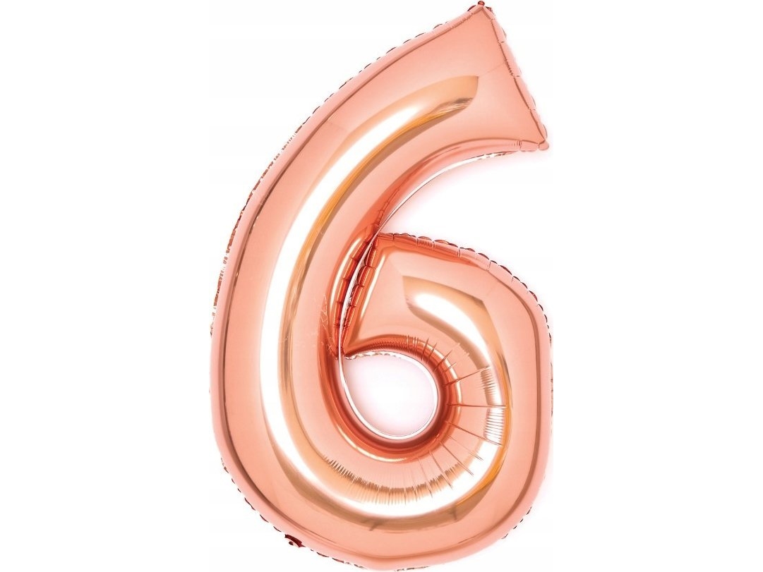 AMSCAN Folieballong nummer 6 rosa guld 46x66cm 9913221 | Trädgården - Pools & Vatten spel - Poolleksaker | GameStuff