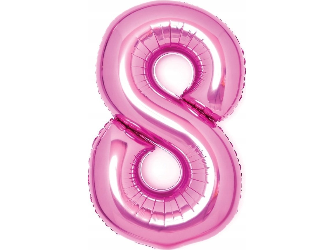 AMSCAN Folieballon nummer 8 pink 49x66cm N26 indpakket 9914048