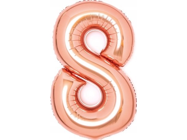 Folienballon Nummer 8 Pink-Gold 49X66 Cm 9913223