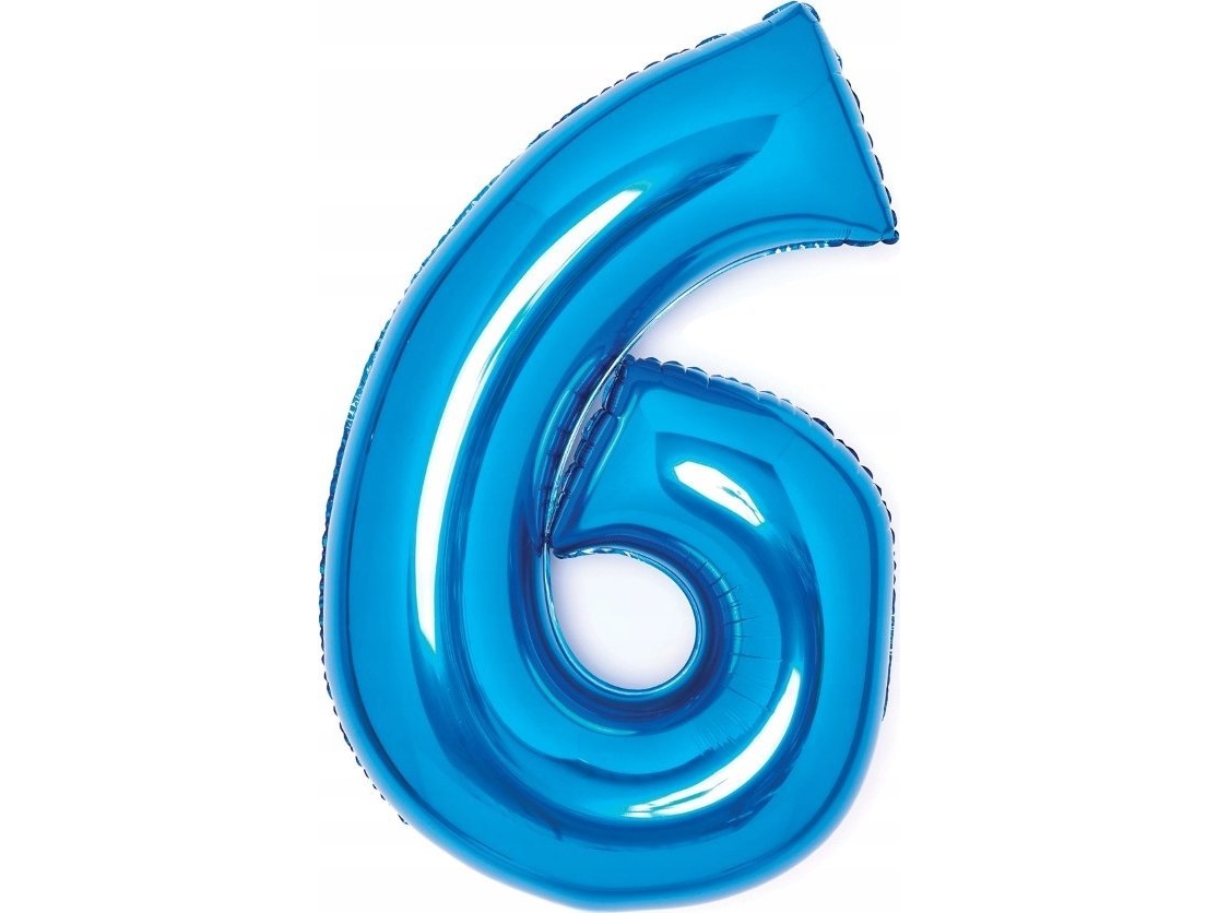 Folienballon Nummer 6 Blau 46X66 Cm 9914056