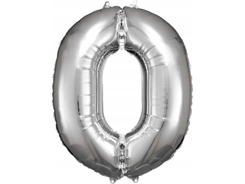 Foliaballon Large Number 0 Silber 70X86 Cm N34 Verpackt 9906285