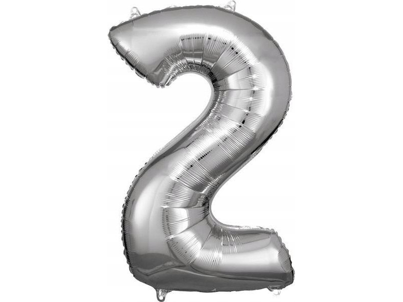 Amscan Folienballon Groß Nummer 2 Silber 57X86cm N34 Verpackt 9906287