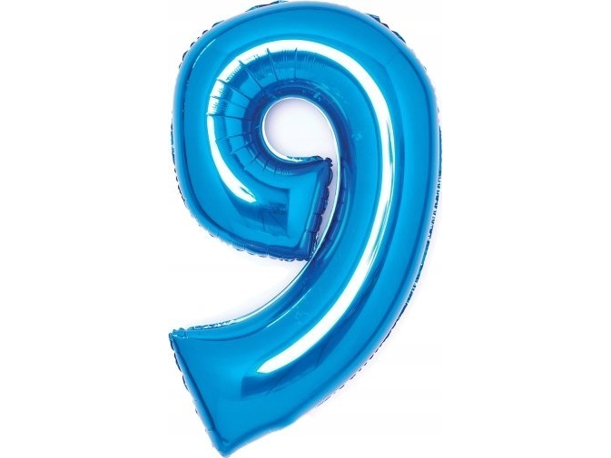 AMSCAN Folieballong nummer 9 blå 47x66cm 9914059 | Utomhusleksaker - Glasögon & Dykmaske - Poolleksaker | GameStuff